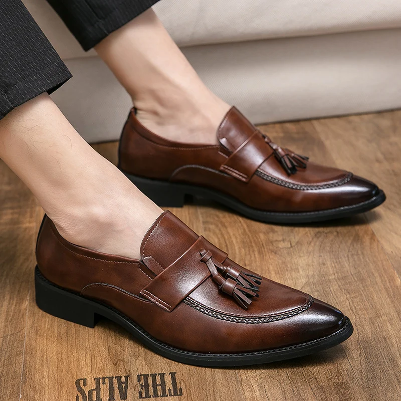 Mens British-style Casual Fashionable Business Tassel Leather Shoes - Image 6