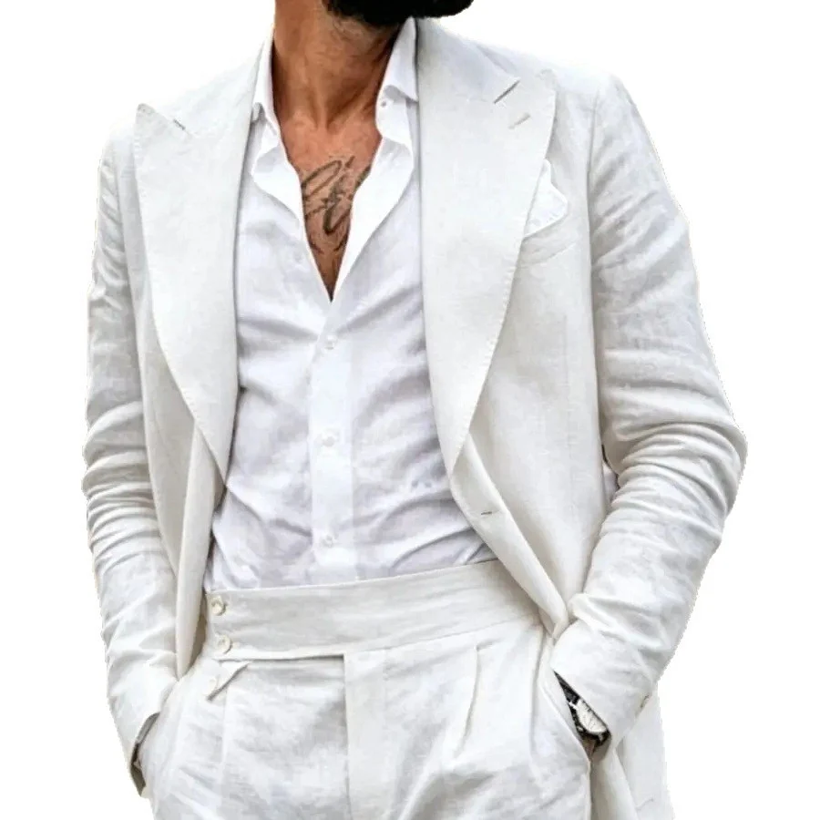 Mens Simple Two-Piece Suit Set - Image 2