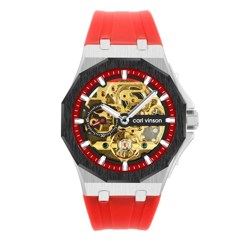 Fully Automatic Luminous Decorative Hollow Silicone-Strap Mechanical Alloy Watch - Image 6