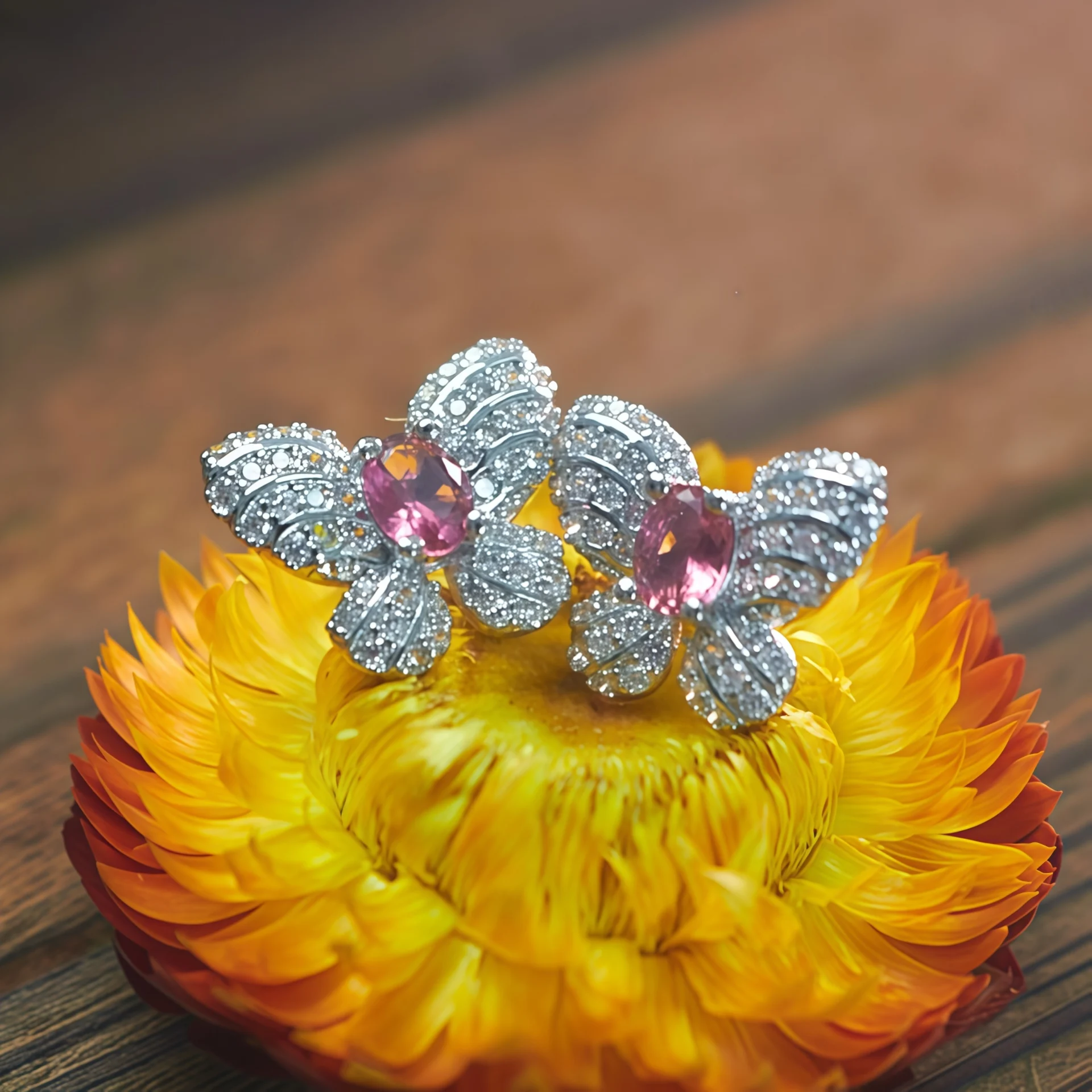 Crystal Butterfly Stud Earrings - Image 5