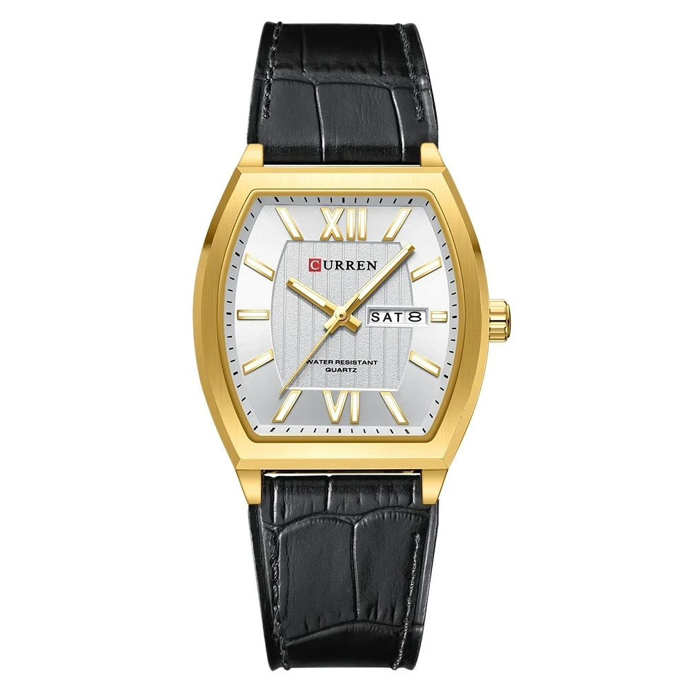 Dual-calendar Casual Leather Wristwatch Couples Watch - Image 3