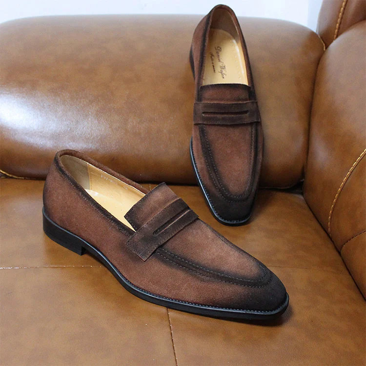 Men Leather Lazy Breathable Casual Shoes - Image 3