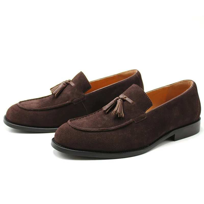 Lazy Slip-on British-style Suede Business Loafers Mens Fashion Shoes - Image 7