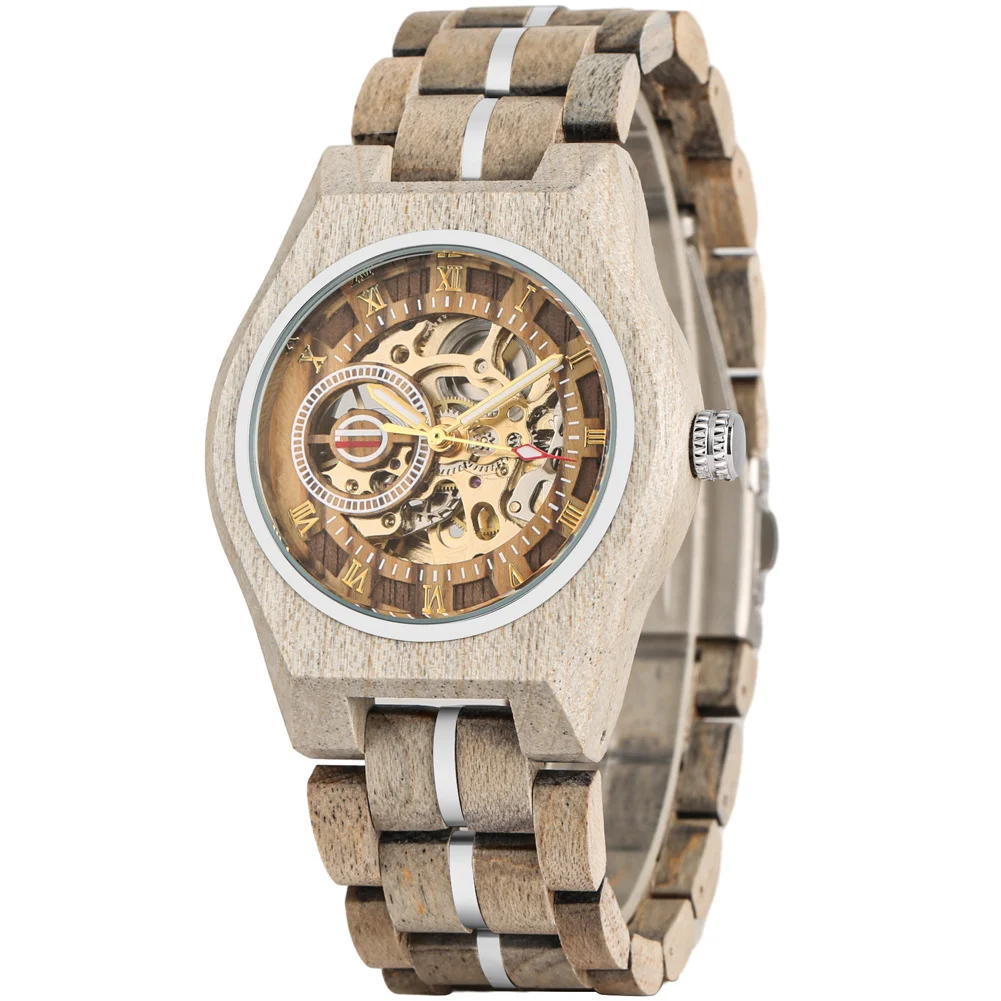 Openwork Roman Dial Automatic Mechanical Mens Watch