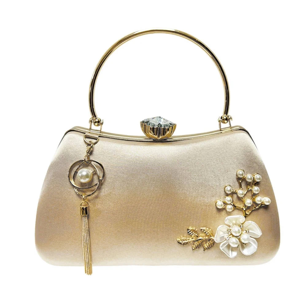Pearl-encrusted Diamond-studded Tassel Pendant Handbag - Image 3