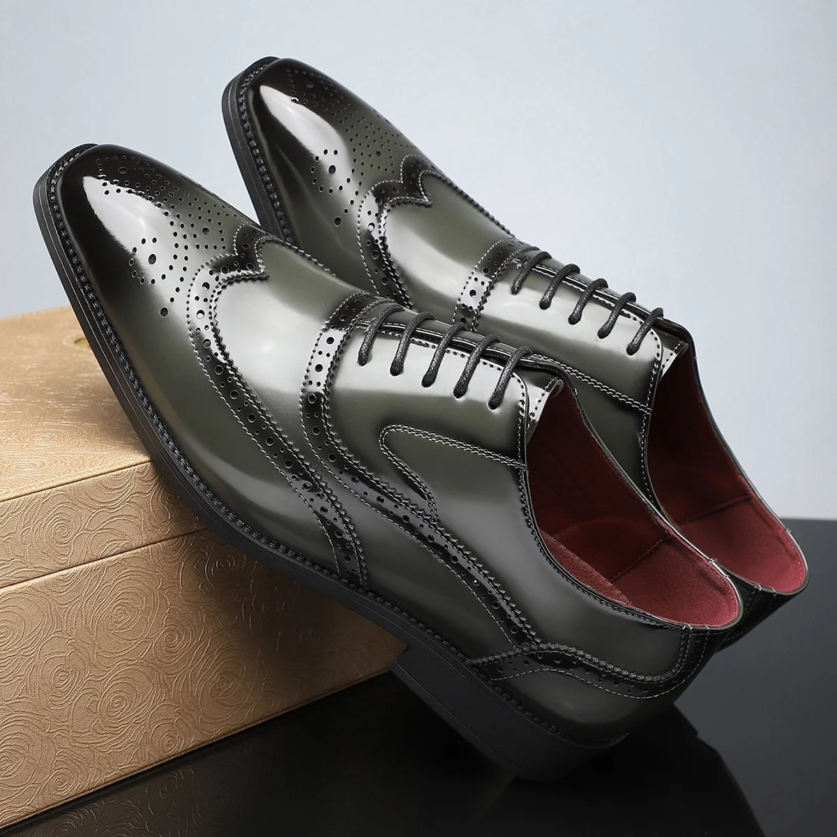 Men's British-style Business Formal Pointed-toe Lace-up Casual Shoes - Image 4