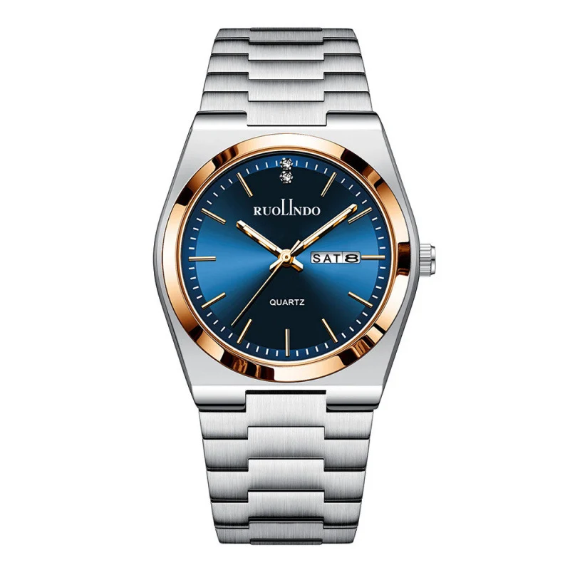 Ultra-thin Butterfly-clasp Steel-band Quartz Mens Watch - Image 9
