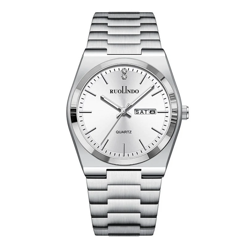 Ultra-thin Butterfly-clasp Steel-band Quartz Mens Watch - Image 2