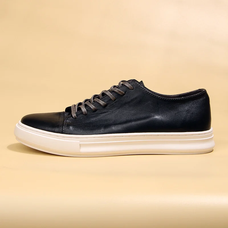 Horse Skin Washed Vintage Casual Leather Shoes - Image 4
