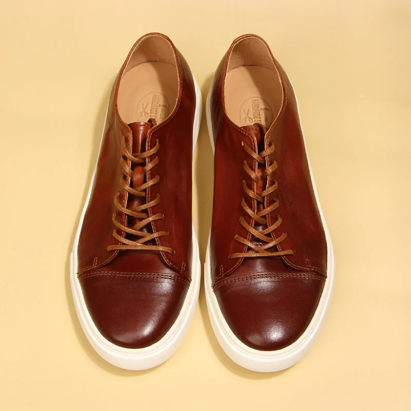Horse Skin Washed Vintage Casual Leather Shoes - Image 7