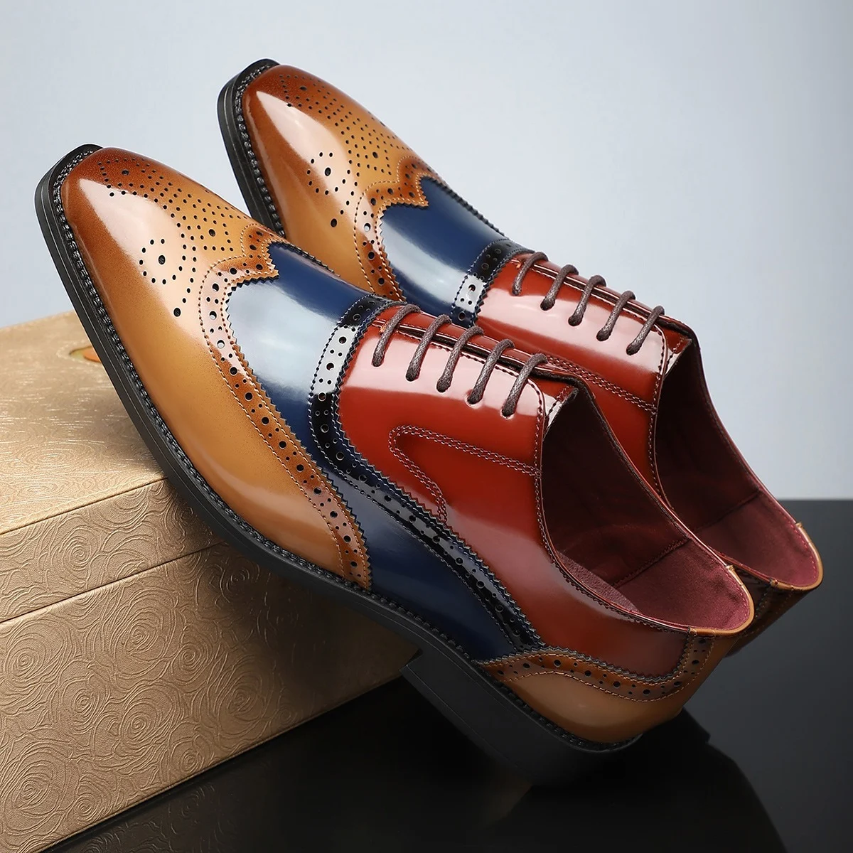 Men's British-style Business Formal Pointed-toe Lace-up Casual Shoes - Image 3