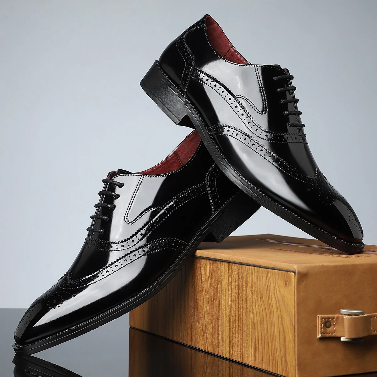 Men's British-style Business Formal Pointed-toe Lace-up Casual Shoes - Image 5