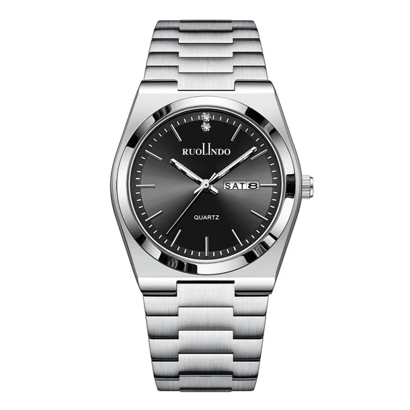 Ultra-thin Butterfly-clasp Steel-band Quartz Mens Watch - Image 8