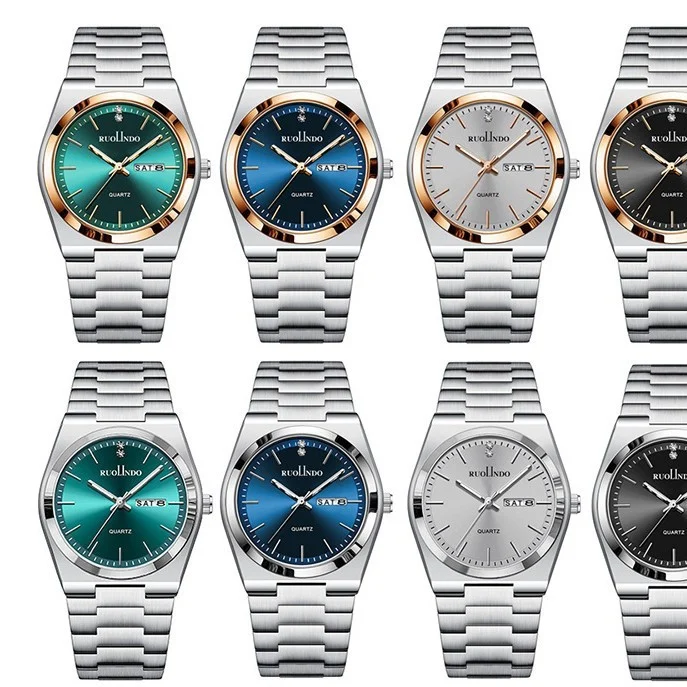 Ultra-thin Butterfly-clasp Steel-band Quartz Mens Watch - Image 4