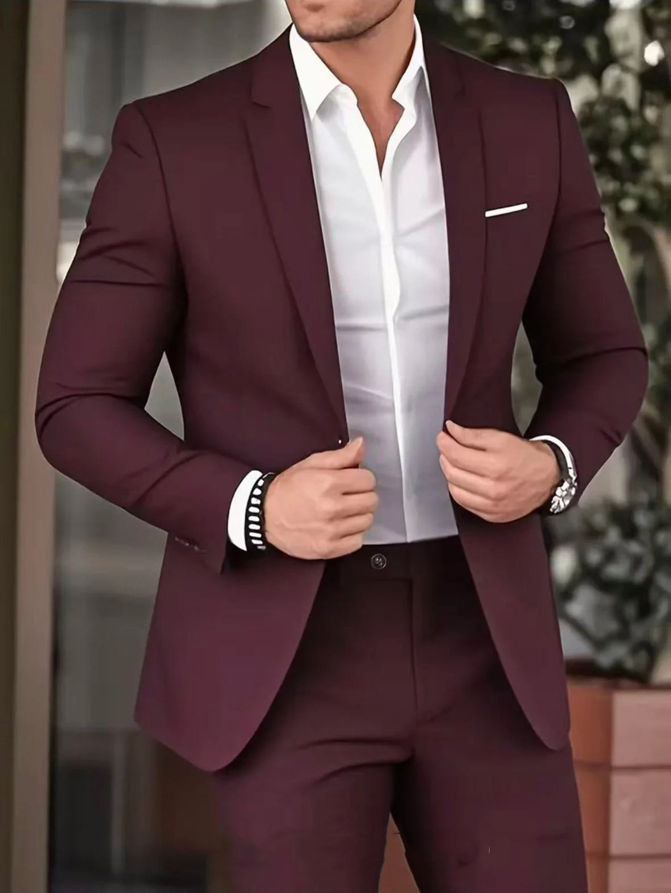 Elegant Banquet Gown Slim-Fit Fashionable Suit And Trousers For Men - Image 8