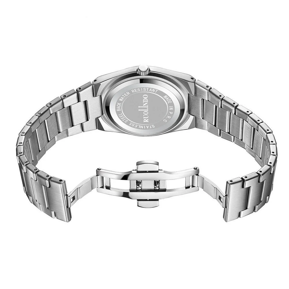 Ultra-thin Butterfly-clasp Steel-band Quartz Mens Watch - Image 7