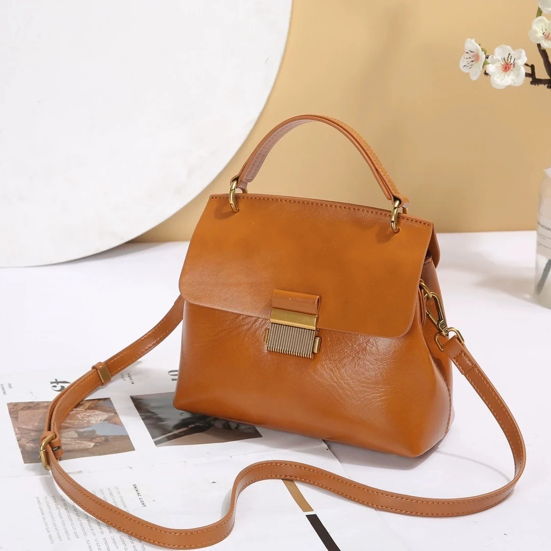 Badi Leather Women's Bag, Made Of Top-layer Cowhide, Premium Feel, Tote And Shoulder Bag, Genuine Leather With Large Capacity, Perfect For Commuting And Crossbody Use - Image 4