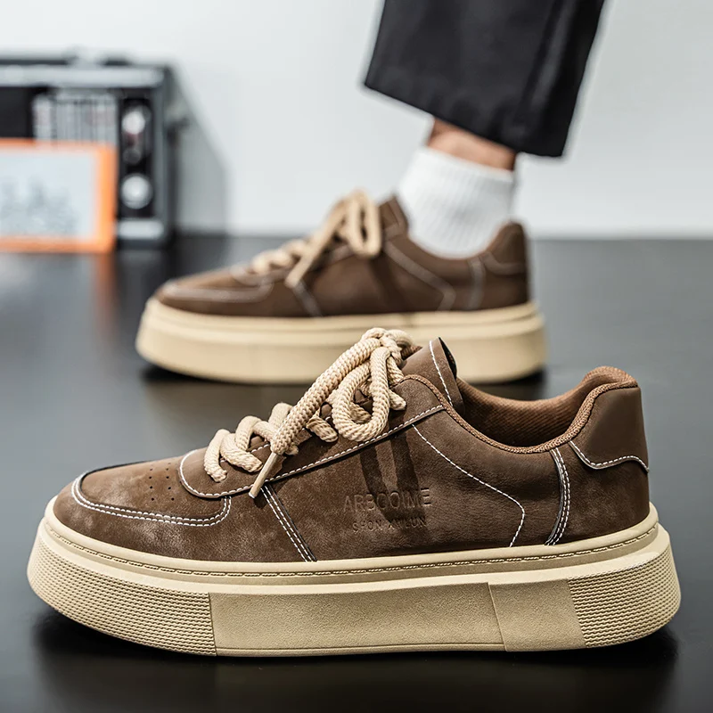 New Spring & Summer Men's Shoes, Breathable Fashion Sneakers For Men, Trendy Versatile Platform Black Casual Shoes - Image 4