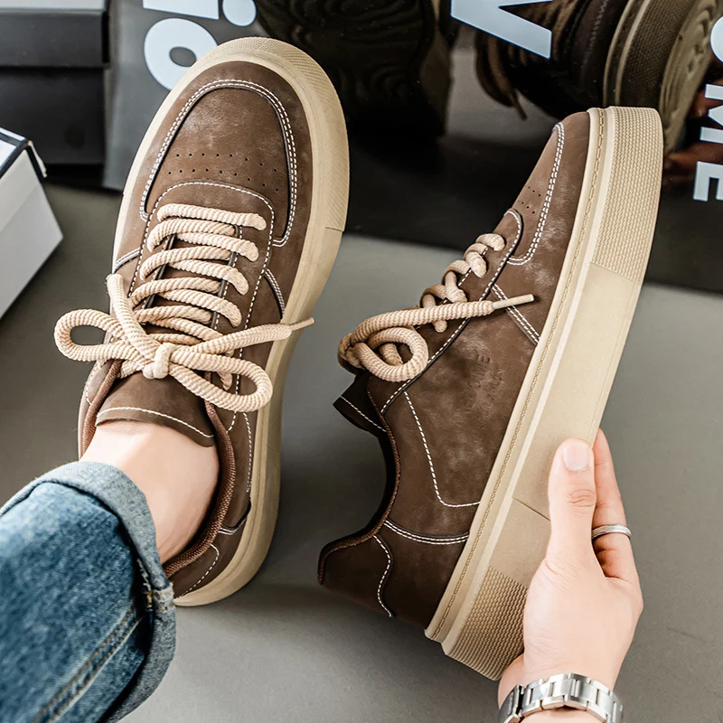 New Spring & Summer Men's Shoes, Breathable Fashion Sneakers For Men, Trendy Versatile Platform Black Casual Shoes - Image 6