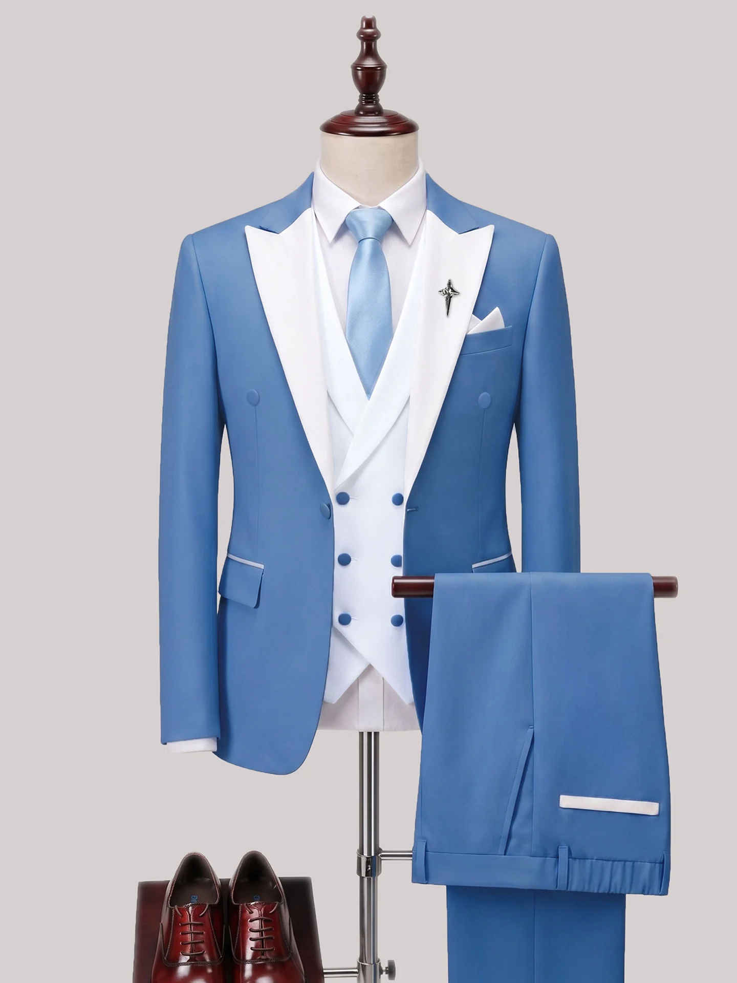 European And American Three Piece Suit Waistcoat Trousers Business Style - Image 5